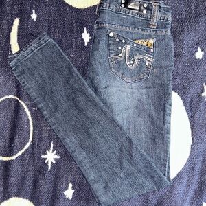 Embellished Blue Skinny Jeans for Women